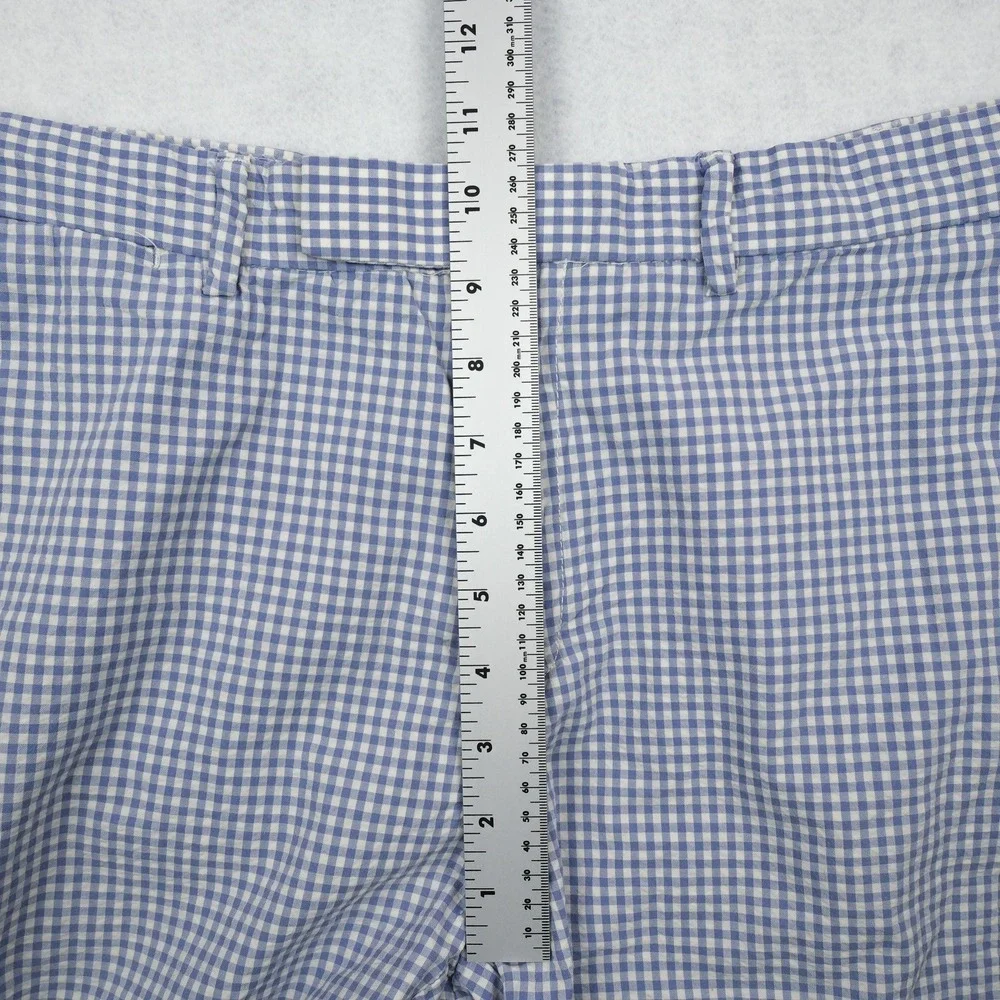 VTG Polo Ralph Lauren Shorts Mens 34 White Blue Gingham Checks Chino Preppy Golf